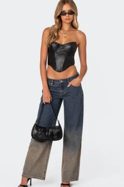 Aberdeen Faux Leather Cupped Corset