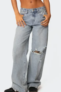 Adam Distressed Wide Leg Jeans