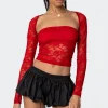 Addison Sheer Lace Two Piece Top