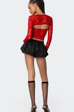 Addison Sheer Lace Two Piece Top