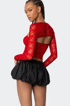 Addison Sheer Lace Two Piece Top