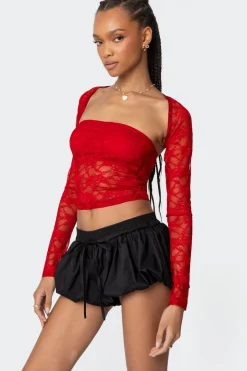 Addison Sheer Lace Two Piece Top