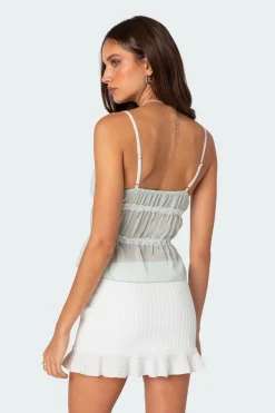 Addy Tie Front Sheer Chiffon Top