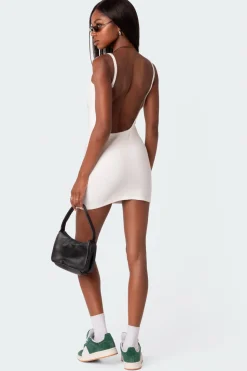 Adele Open Back Ribbed Mini Dress