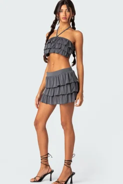 Aimee Ruffle Crop Top
