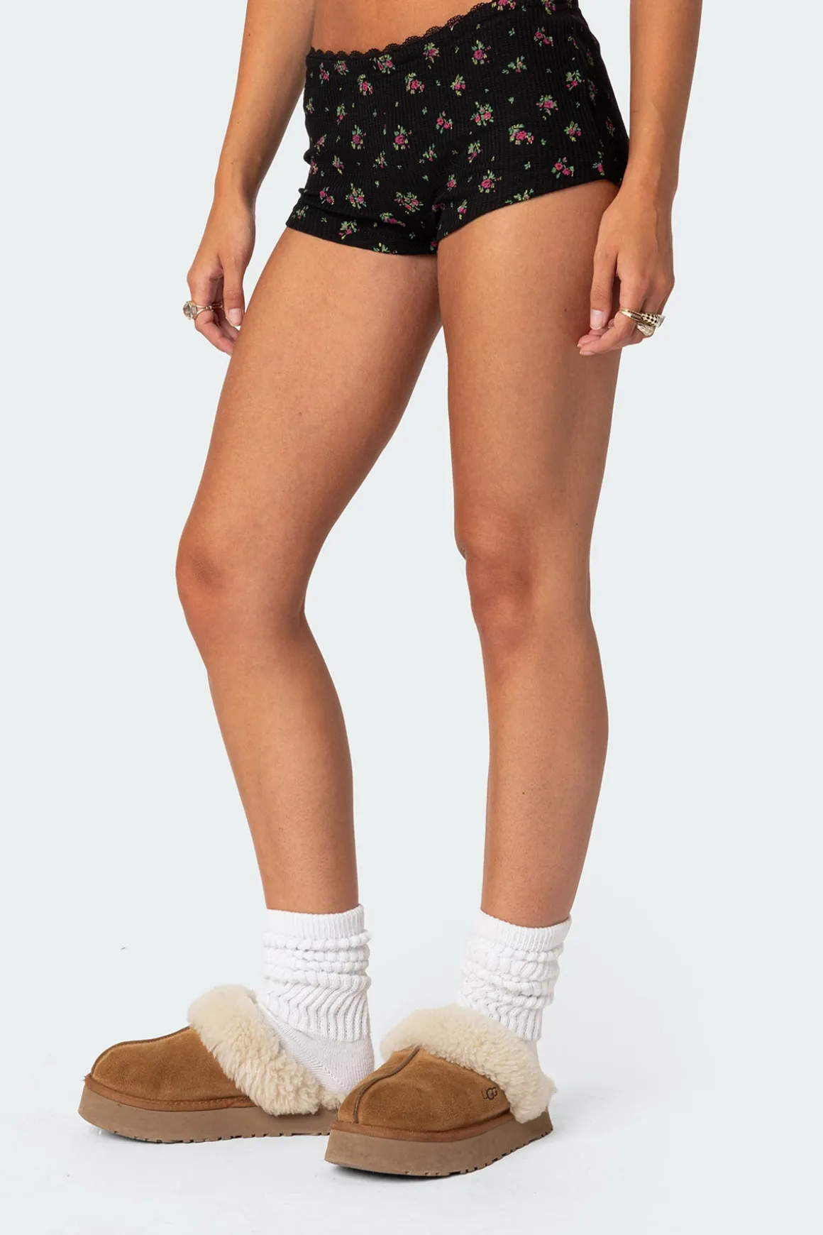 Aislinn Printed Waffle Shorts