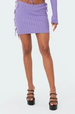 Alaia Knitted Tie Up Skirt