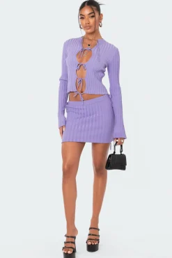 Alaia Knitted Tie Up Skirt