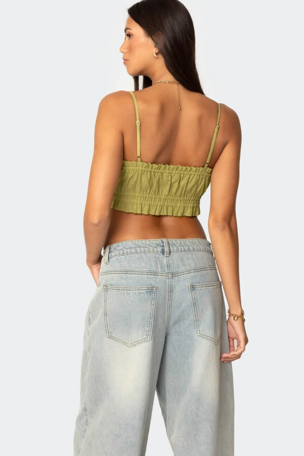 Alda Cropped Button Front Top