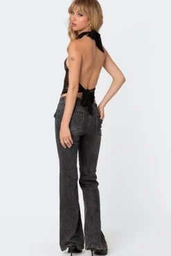 Alena High Neck Sheer Lace Top