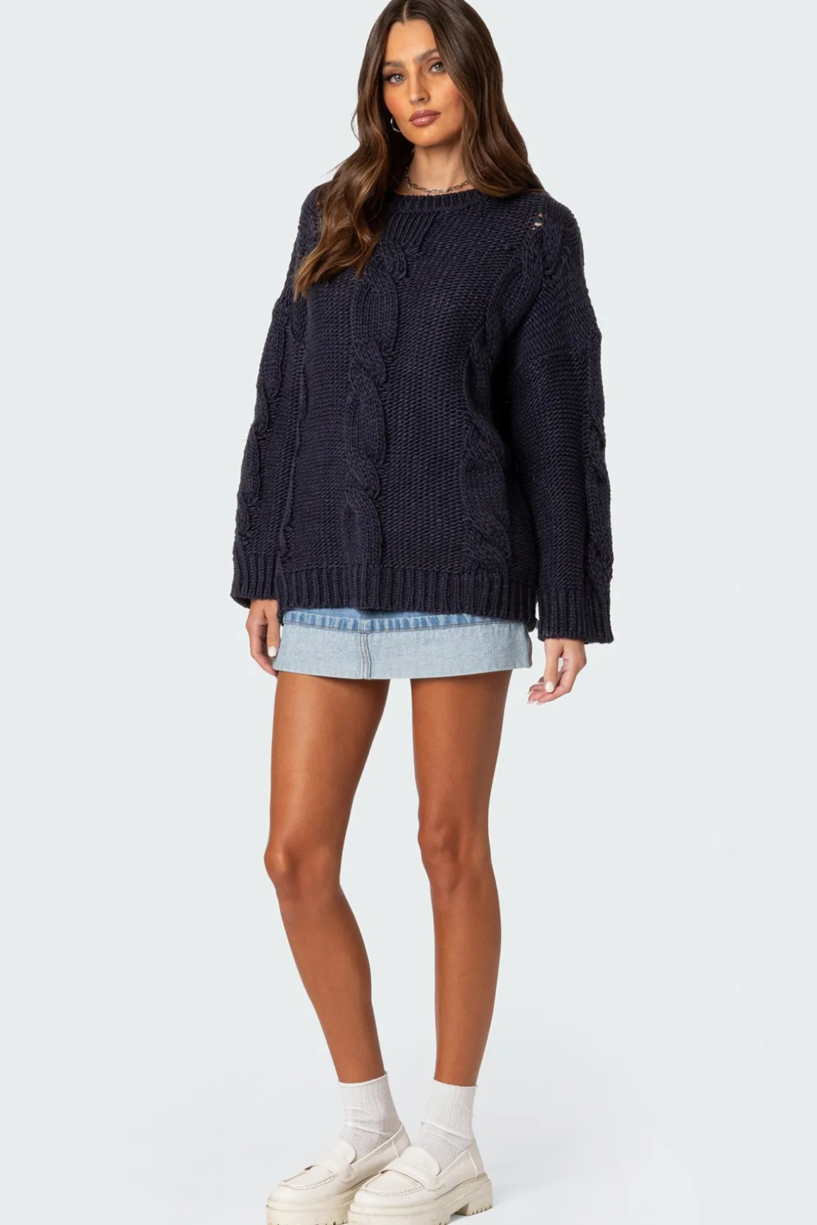 Alene Oversized Cable Knit Sweater