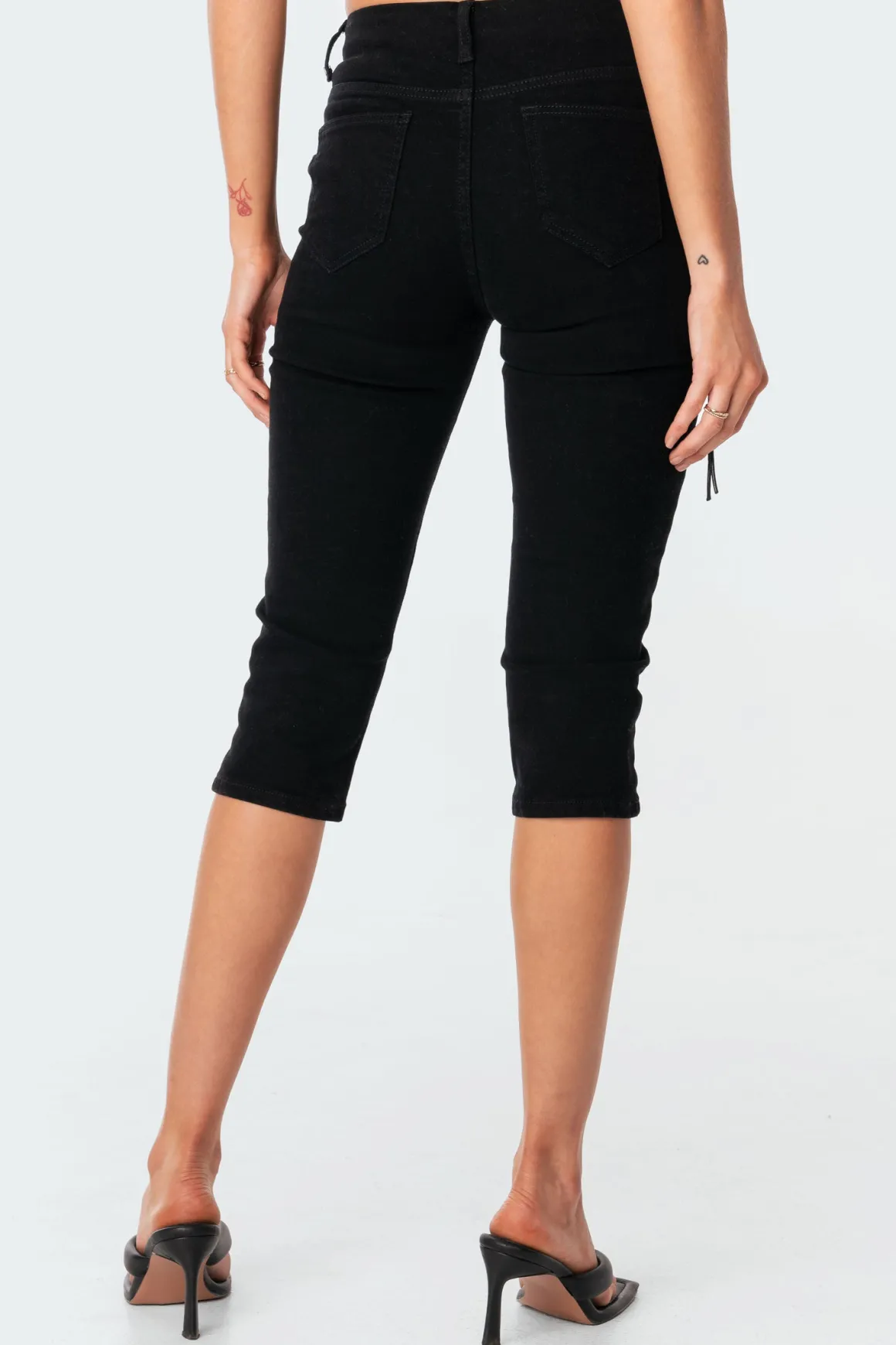 Alexiss Lace-Up Capri Jeans