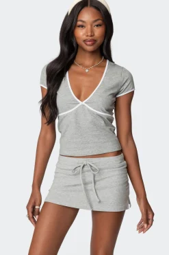 Alicia Contrast V Neck Top