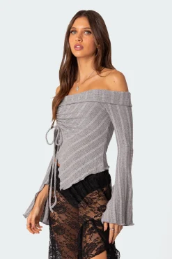 Alona Asymmetric Fold Over Knit Top