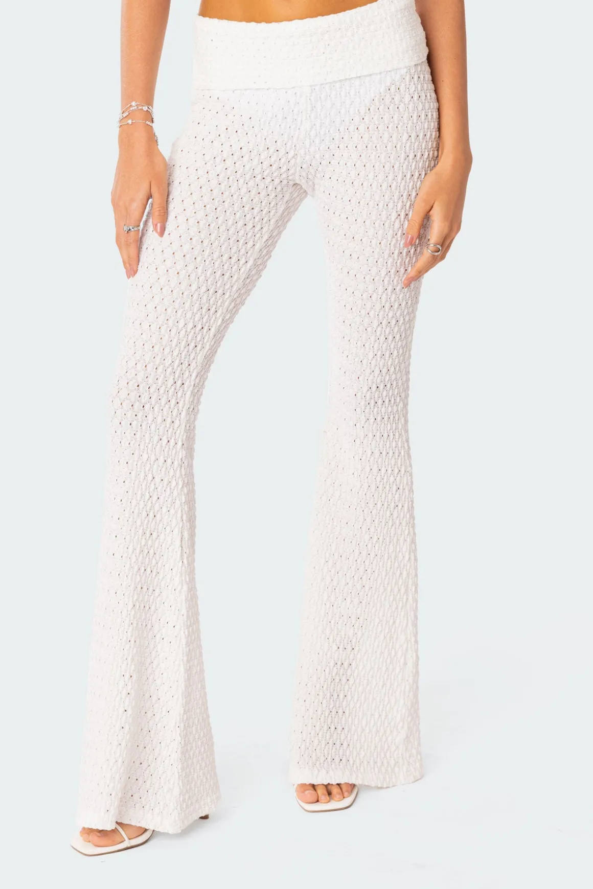 Amalia Textured Knit Fold Over Pants