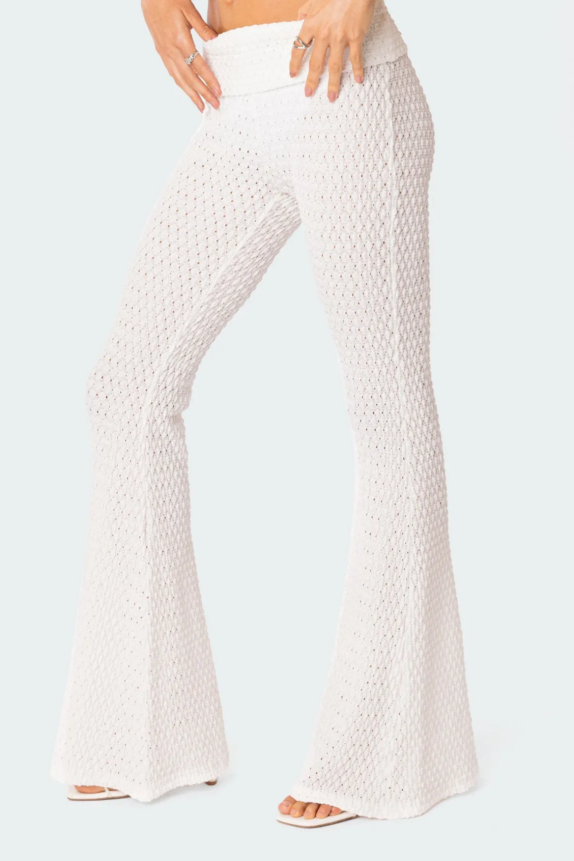 Amalia Textured Knit Fold Over Pants
