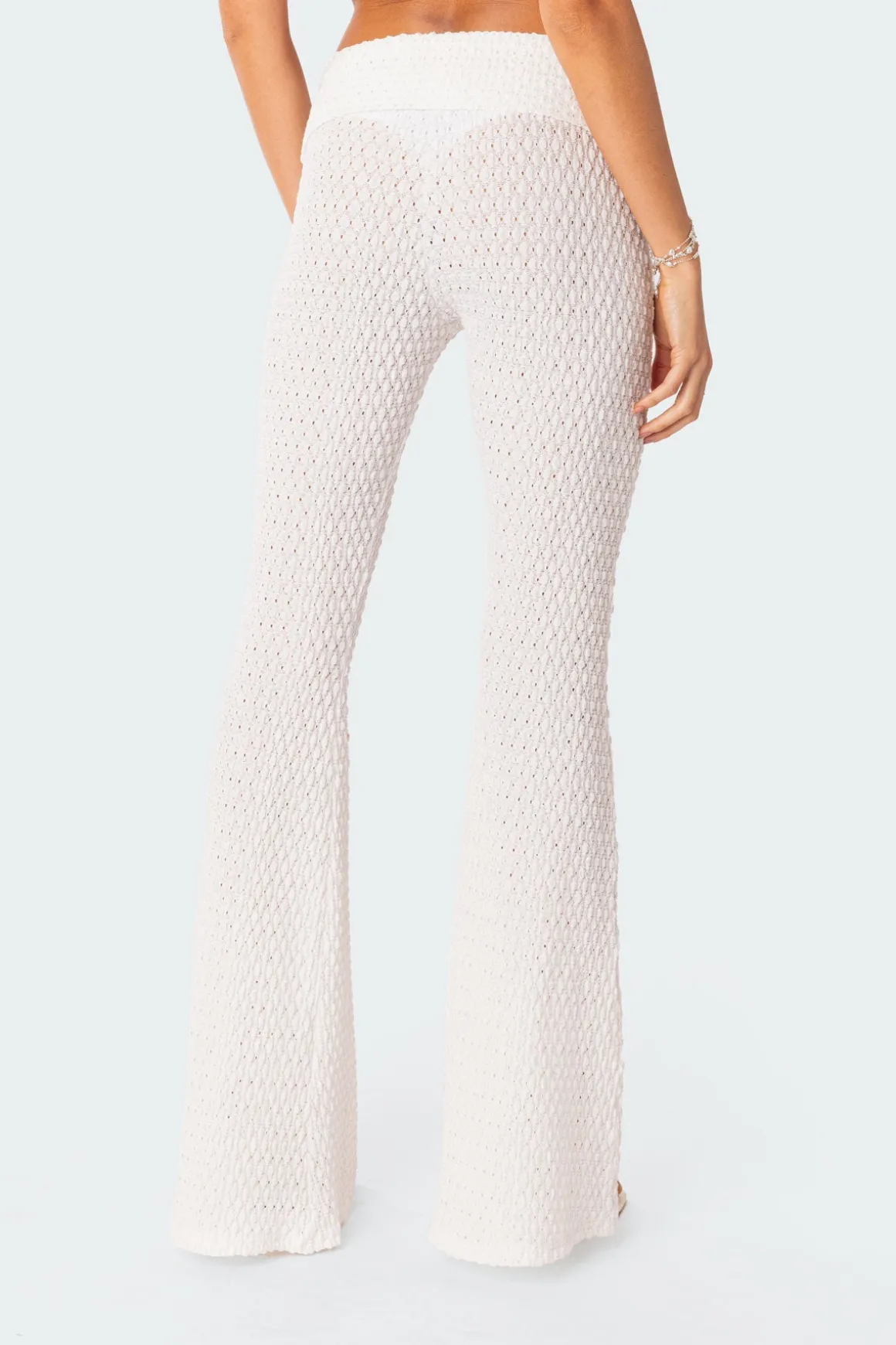 Amalia Textured Knit Fold Over Pants