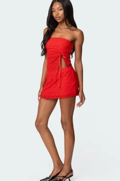 Amara Textured Lace Mini Skirt