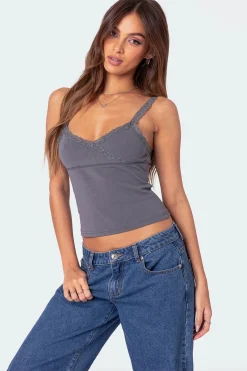 Amilia Lace Trim Tank Top