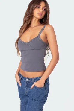 Amilia Lace Trim Tank Top