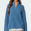 Amour High Neck Oversized Zip Sweater
