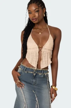 Anaya Textured Open Back Top
