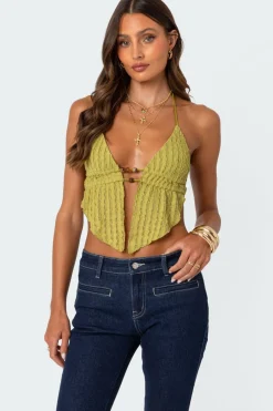Anaya Textured Open Back Top