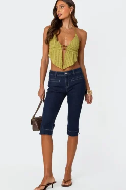 Anaya Textured Open Back Top