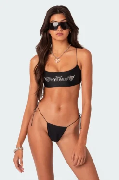 Angel Rhinestone Bikini Top
