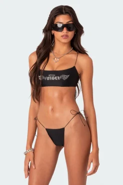 Angel Rhinestone Bikini Top