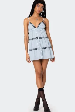 Angelica Tiered Ribbon Mini Dress