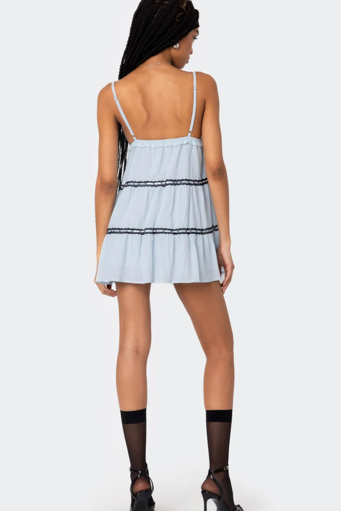 Angelica Tiered Ribbon Mini Dress