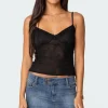 Angelina Sheer Lace Tank Top