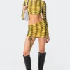 Anisa Drawstring Mesh Mini Skirt