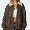 Ann Oversized Faux Leather Jacket