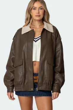 Ann Oversized Faux Leather Jacket