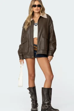 Ann Oversized Faux Leather Jacket