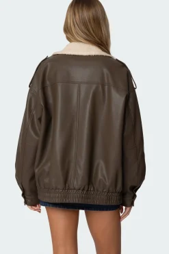 Ann Oversized Faux Leather Jacket