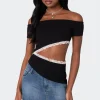 Annaise Off Shoulder Cut Out Top
