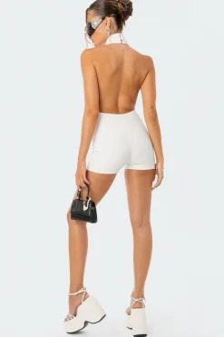 Annie Ribbed Open-Back Jumpsuit