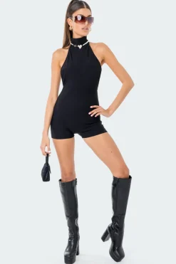 Annie Ribbed Open-Back Jumpsuit