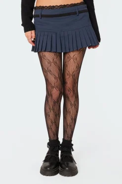 Aria Lace Trim Pleated Skort