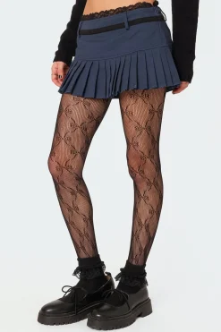 Aria Lace Trim Pleated Skort