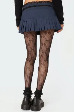 Aria Lace Trim Pleated Skort