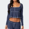 Arianne Contrast Babydoll Top