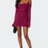 Ariel Off Shoulder Mesh Mini Dress