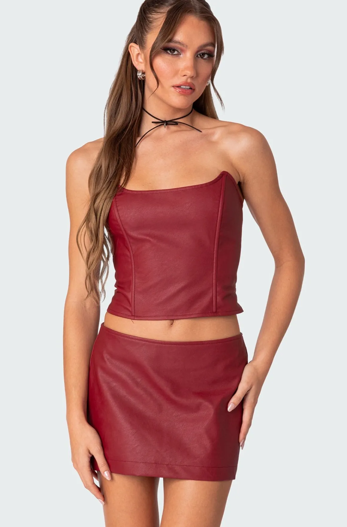 Aster Faux Leather Corset
