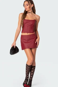 Aster Faux Leather Mini Skirt