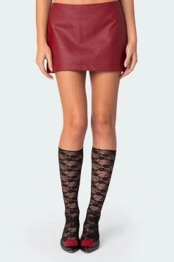 Aster Faux Leather Mini Skirt