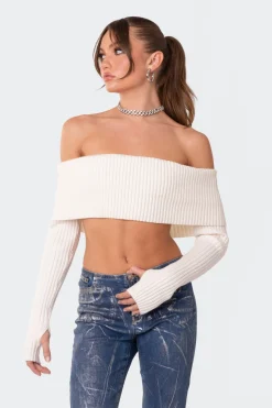Astrea Fold Over Cropped Sweater